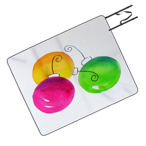 Laura Trevey Pink And Green Holiday Picnic Blanket