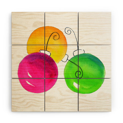 Laura Trevey Pink And Green Holiday Wood Wall Mural