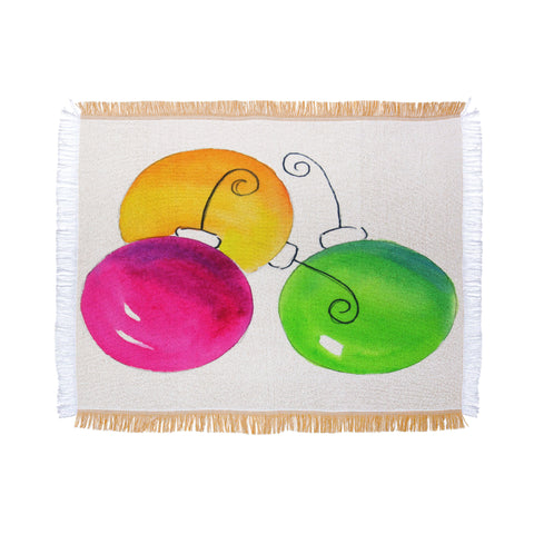 Laura Trevey Pink And Green Holiday Throw Blanket