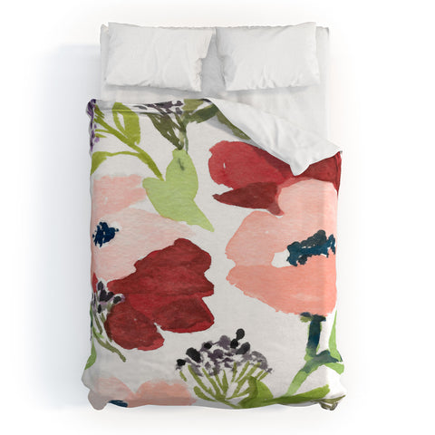 Laura Trevey Pink Poppies Duvet Cover