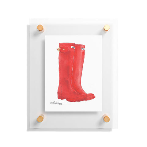 Laura Trevey Red Boots Floating Acrylic Print
