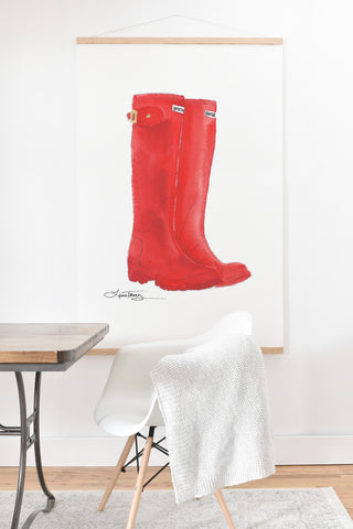 Laura Trevey Red Boots Art Print And Hanger