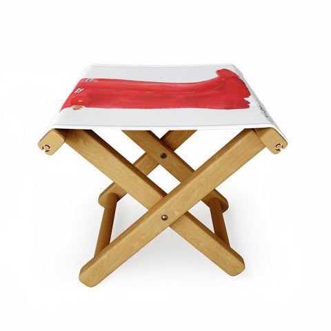 Laura Trevey Red Boots Folding Stool