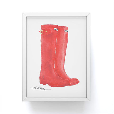 Laura Trevey Red Boots Framed Mini Art Print