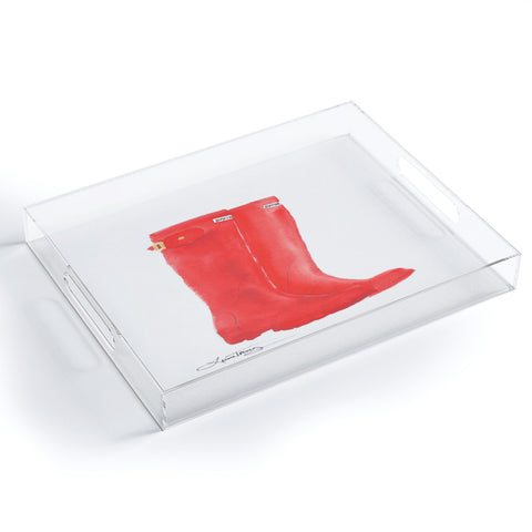 Laura Trevey Red Boots Acrylic Tray