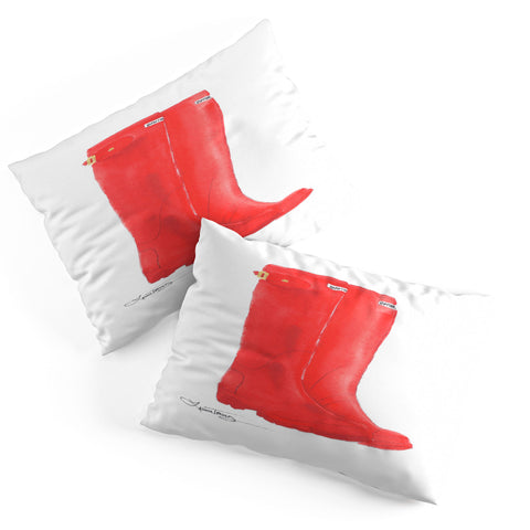 Laura Trevey Red Boots Pillow Shams