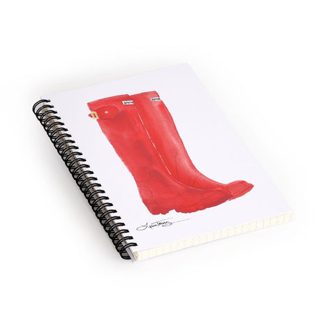 Laura Trevey Red Boots Spiral Notebook