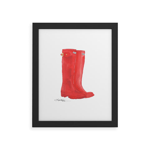 Laura Trevey Red Boots Framed Art Print