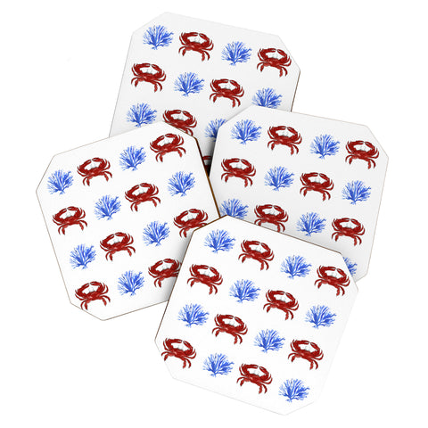 Laura Trevey Red White and Blue Coaster Set