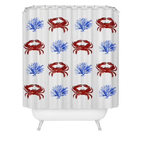 Laura Trevey Red White and Blue Shower Curtain
