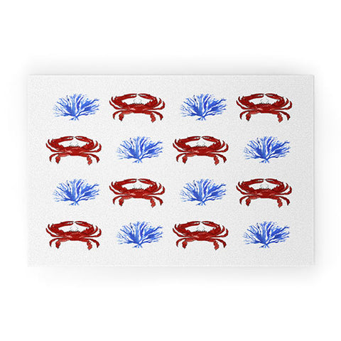 Laura Trevey Red White and Blue Welcome Mat