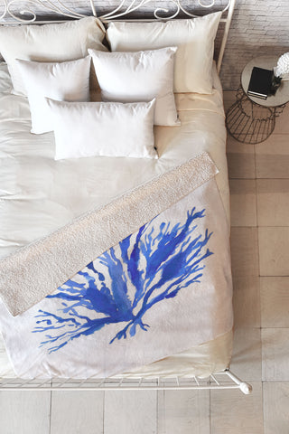 Laura Trevey Sea Coral Fleece Throw Blanket