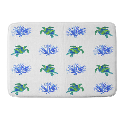Laura Trevey Sea Turtles Memory Foam Bath Mat