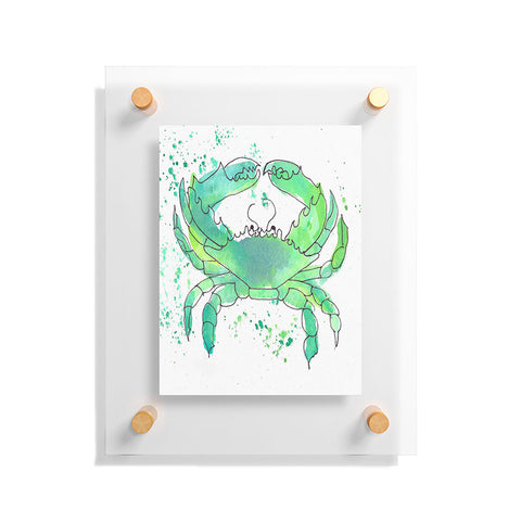 Laura Trevey Seafoam Green Crab Floating Acrylic Print