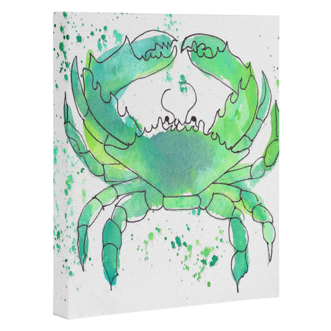 Laura Trevey Seafoam Green Crab Art Canvas