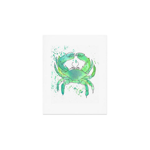 Laura Trevey Seafoam Green Crab Art Print