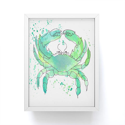 Laura Trevey Seafoam Green Crab Framed Mini Art Print