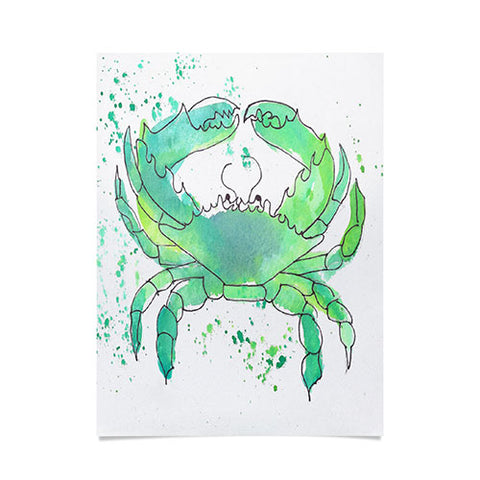 Laura Trevey Seafoam Green Crab Poster