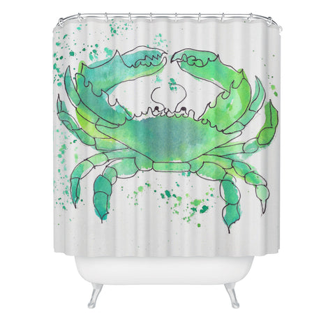 Laura Trevey Seafoam Green Crab Shower Curtain