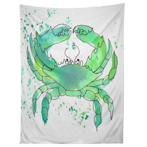 Laura Trevey Seafoam Green Crab Tapestry