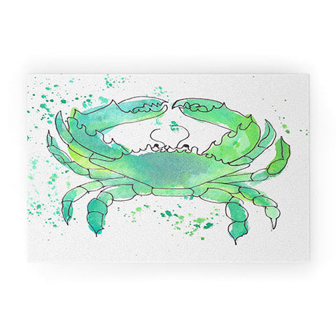 Laura Trevey Seafoam Green Crab Welcome Mat