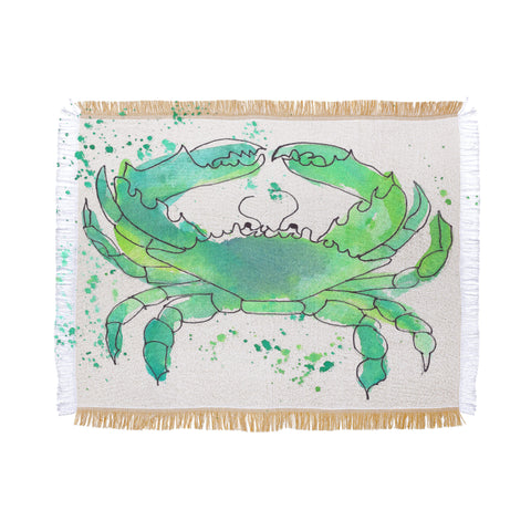 Laura Trevey Seafoam Green Crab Throw Blanket