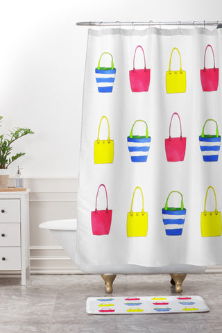 Laura Trevey Shopping Shower Curtain And Mat