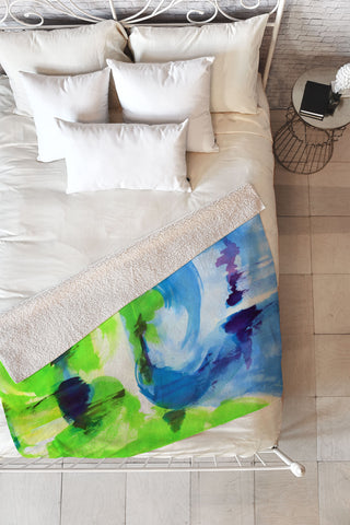 Laura Trevey Shot Of Lime Fleece Throw Blanket