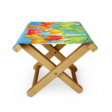 Laura Trevey Spring Tulips Folding Stool