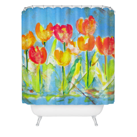 Laura Trevey Spring Tulips Shower Curtain