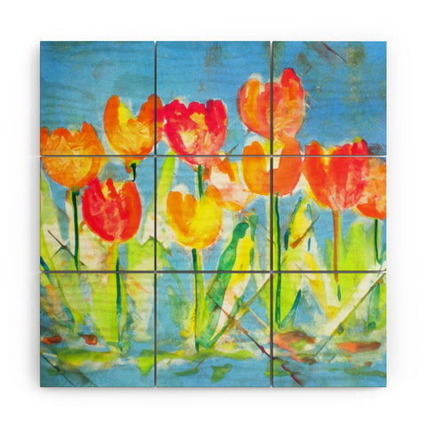 Laura Trevey Spring Tulips Wood Wall Mural
