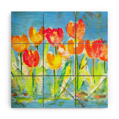 Laura Trevey Spring Tulips Wood Wall Mural