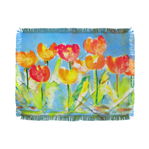 Laura Trevey Spring Tulips Throw Blanket