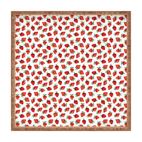 Laura Trevey Strawberry Red Square Tray