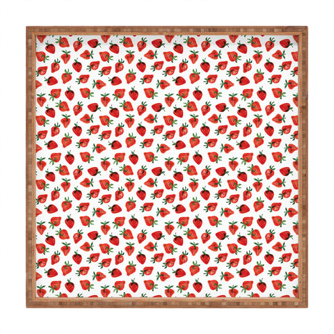 Laura Trevey Strawberry Red Square Tray