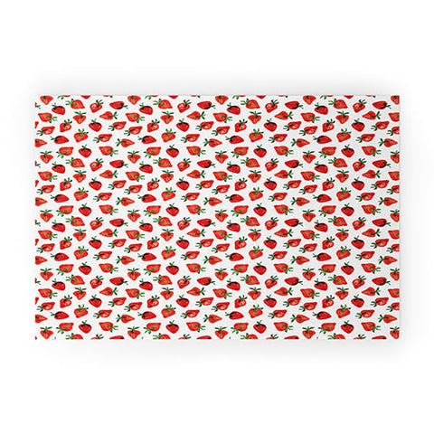Laura Trevey Strawberry Red Welcome Mat