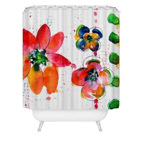 Laura Trevey Summer In Watercolor Shower Curtain