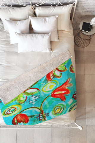 Laura Trevey Tangerine Tango Fleece Throw Blanket