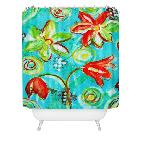 Laura Trevey Tangerine Tango Shower Curtain
