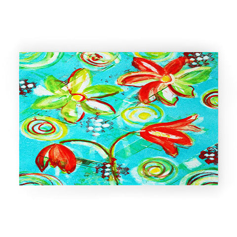 Laura Trevey Tangerine Tango Welcome Mat