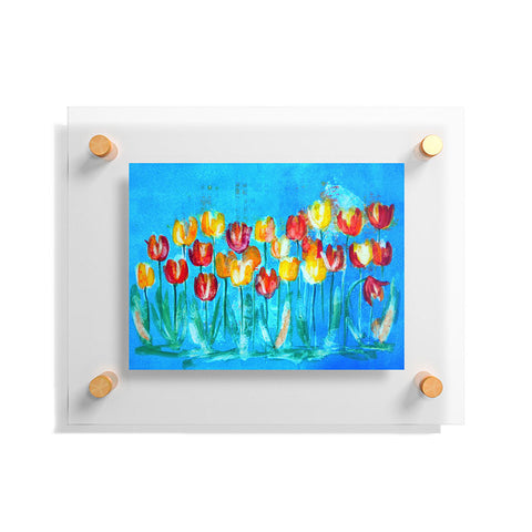 Laura Trevey Tulips in Blue Floating Acrylic Print