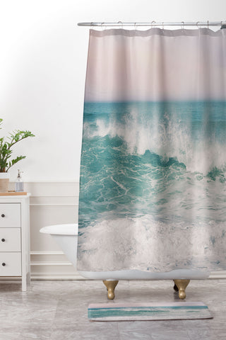 LBTOMA Sunny Blue Shower Curtain And Mat