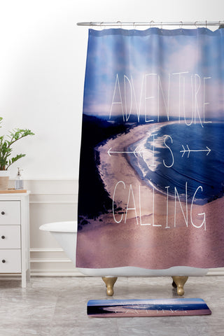 Leah Flores Adventure Is Calling Shower Curtain And Mat