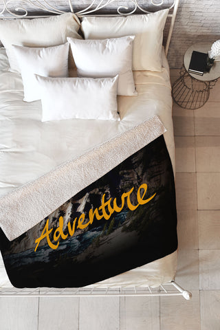 Leah Flores Adventure River Fleece Throw Blanket