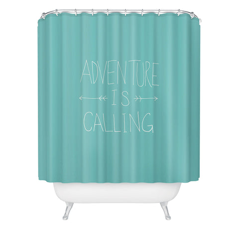 Leah Flores Adventure Typography Shower Curtain
