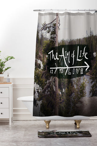 Leah Flores Aim Of Life X Wyoming Shower Curtain And Mat