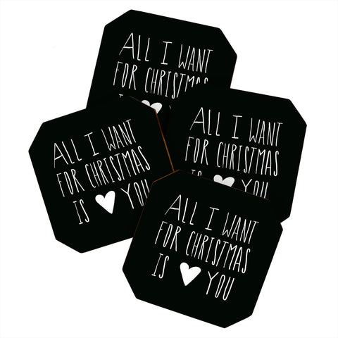 Leah Flores All I Want for Christmas Is You Coaster Set