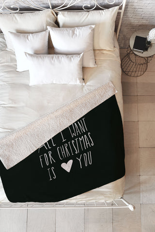 Leah Flores All I Want for Christmas Is You Fleece Throw Blanket