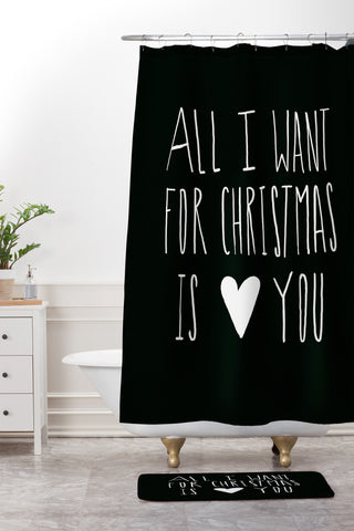 Leah Flores All I Want for Christmas Is You Shower Curtain And Mat