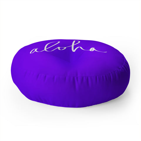 Leah Flores Aloha Purple Floor Pillow Round